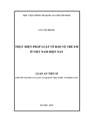 Bảo vệ trẻ em ở Việt Nam: Thực trạng và pháp luật hiện nay
