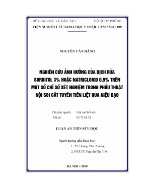 Nghiên cứu ảnh hưởng của sorbitol 3% và natriclorid 0.9% 