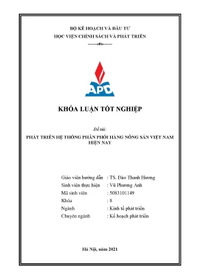 Phát triển hệ thống phân phối hàng nông sản Việt Nam 2023