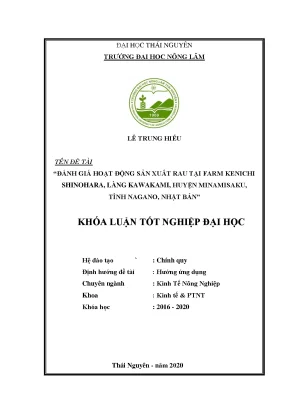 Đánh giá sản xuất rau tại farm Kennichi Shinohara,