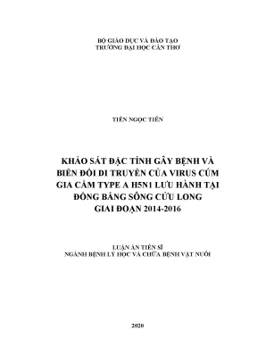 Nghiên cứu virus cúm gia cầm H5N1 tại Đồng bằng sông Cửu 