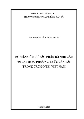 Dự báo nhu cầu vận tải hành khách đô thị Việt Nam