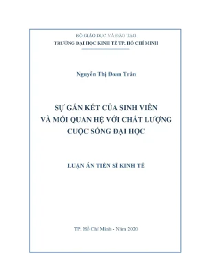Luận án tiến sĩ: Sự gắn kết sinh viên và ảnh hưởng đến 