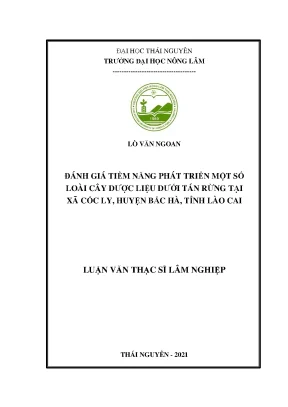 Đánh giá tiềm năng phát triển cây dược liệu dưới tán 