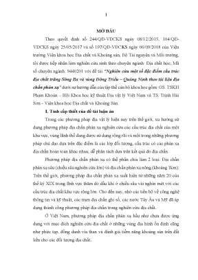 Nghiên cứu cấu trúc địa chất trũng sông Ba và vùng Đông 
