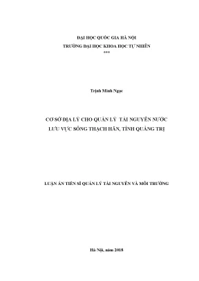 Quản lý tài nguyên nước lưu vực sông Thạch Hãn tại Quảng Trị