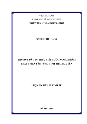 Đầu tư trực tiếp nước ngoài cho phát triển bền vững tỉnh 