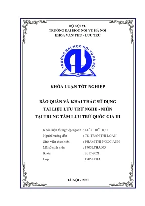 Bảo Quản và Khai Thác Tài Liệu Nghe Nhìn Tại Trung Tâm 