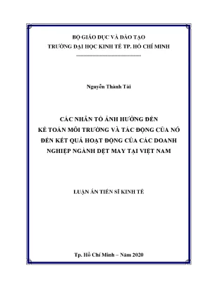 Các nhân tố ảnh hưởng đến kế toán môi trường và tác động
