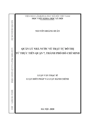 Quản lý trật tự đô thị tại quận 7, TP.HCM: Nghiên cứu và