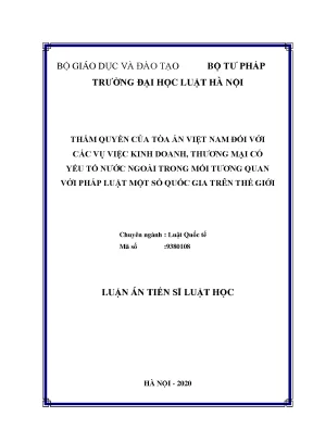Thẩm quyền của tòa án Việt Nam trong vụ việc kinh doanh 