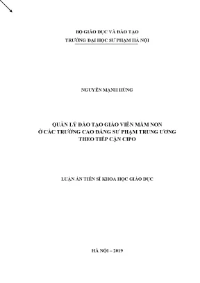 Quản lý đào tạo giáo viên mầm non tại các trường cao