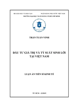 Đầu Tư Giá Trị và Tỷ Suất Sinh Lời Tại Việt Nam: Nghiên 