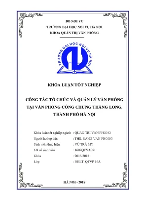 Quản lý văn phòng công chứng Thăng Long tại Hà Nội: Luận 