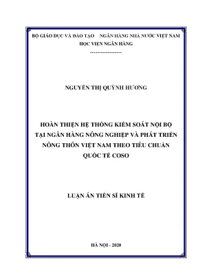 Cải tiến hệ thống kiểm soát nội bộ ngân hàng nông nghiệp 