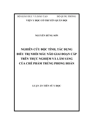 Nghiên cứu độc tính và hiệu quả điều trị nhồi máu não 