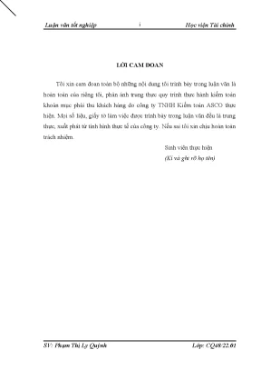 Quy trình kiểm toán khoản phải thu khách hàng trong báo