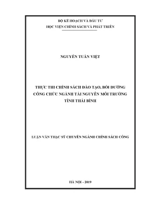 Chính sách đào tạo công chức ngành tài nguyên môi trường 