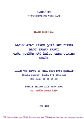 Đánh giá hiệu quả sử dụng đất trang trại tại huyện Mộ