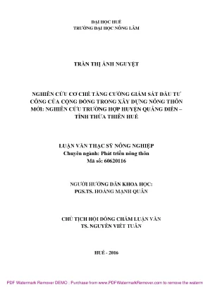 Tăng cường giám sát đầu tư công cộng trong xây dựng nông 