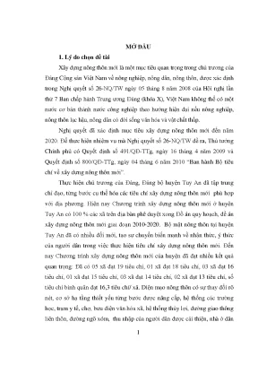 Quản lý nhà nước trong xây dựng nông thôn mới tại huyện 