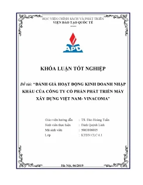 Đánh giá hoạt động kinh doanh nhập khẩu của Vinacoma