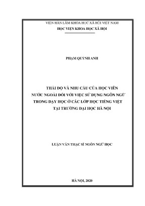 Nhu cầu và thái độ của học viên quốc tế về ngôn ngữ 