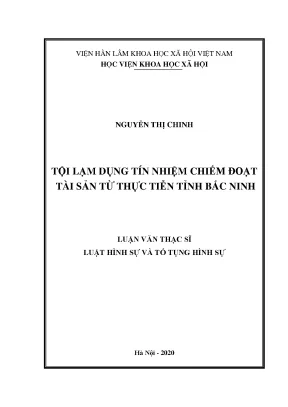 Nghiên cứu tội lạm dụng tín nhiệm chiếm đoạt tài sản tại