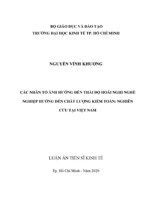 Nhân tố ảnh hưởng đến thái độ hoài nghi nghề nghiệp