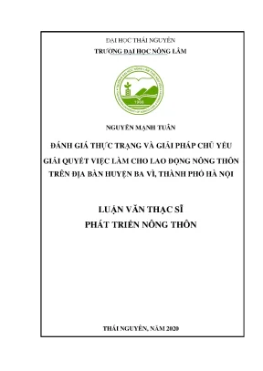 Giải pháp việc làm cho lao động nông thôn huyện Ba Vì, 