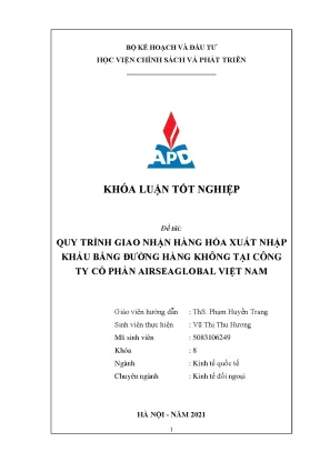 Quy trình giao nhận hàng hóa xuất nhập khẩu hàng không 