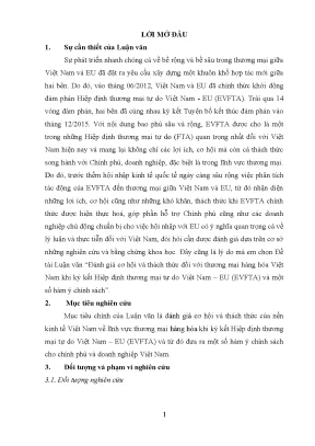 Cơ hội và thách thức thương mại hàng hóa Việt Nam sau EVFTA