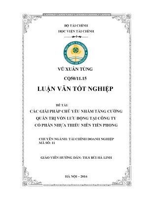 Giải pháp tăng cường quản trị vốn lưu động tại công ty 