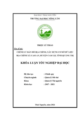 Xây dựng cơ sở dữ liệu địa chính tại xã Cam An, huyện