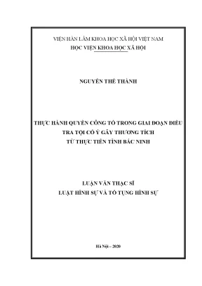 Thực hành quyền công tố trong điều tra tội cố ý gây