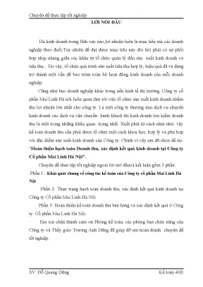 Hạch toán doanh thu và kết quả kinh doanh tại Công ty Cổ