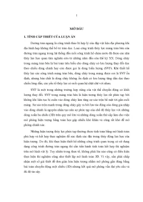 Đặc trưng thủy động lực học của dòng biến lượng không ổn 