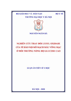 Nghiên cứu lysyl oxidase trong tế bào nội mô mạch máu 