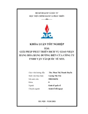Giải pháp phát triển dịch vụ giao nhận đường biển cho 