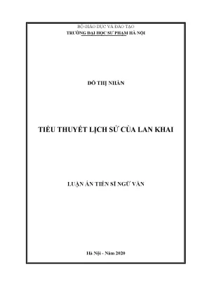 Luận án tiến sĩ tiểu thuyết lịch sử của lan khai