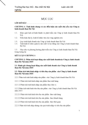 Phân Tích Nhập và Tiêu Thụ Sản Phẩm Than Tại Hà Nội 
