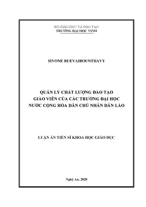 Quản lý chất lượng đào tạo giáo viên tại các trường đại