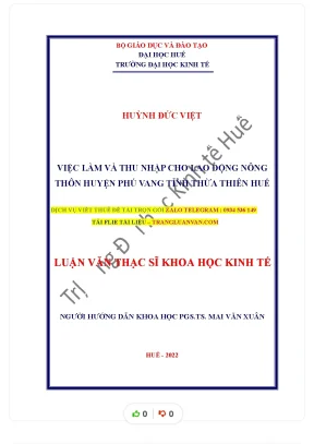 Tác động của việc làm và thu nhập đến lao động nông thôn 