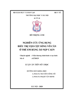 Nghiên cứu điều trị vẹo cột sống vô căn ở trẻ em bằng áo 