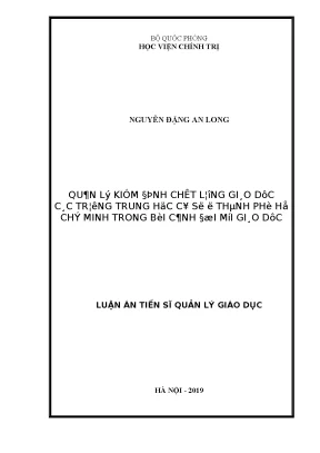 Quản lý kiểm định chất lượng giáo dục trung học cơ sở 