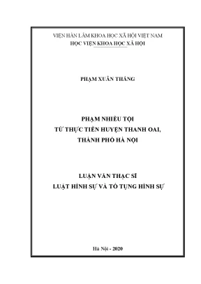 Nghiên cứu tội phạm tại huyện Thanh Oai, Hà Nội