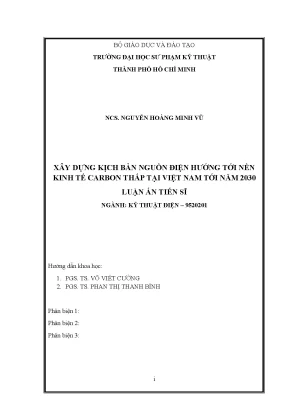 Kịch bản nguồn điện cho nền kinh tế carbon thấp tại Việt 
