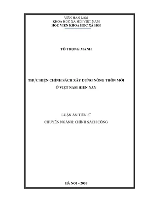 Chính sách xây dựng nông thôn mới ở Việt Nam: Thực trạng
