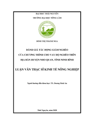 Đánh Giá Tác Động Chương Trình Cho Vay Hộ Nghèo Tại Nho