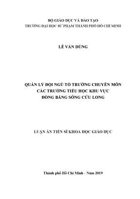 Luận án tiến sĩ về quản lý đội ngũ tổ trưởng chuyên môn